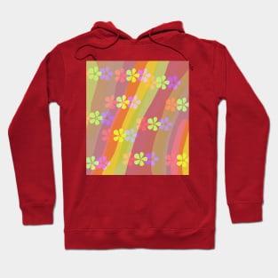 Rainbow pattern with daisies Hoodie